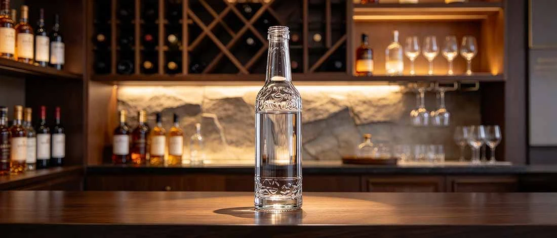 300ml Wine Glass Bottle With Drawing