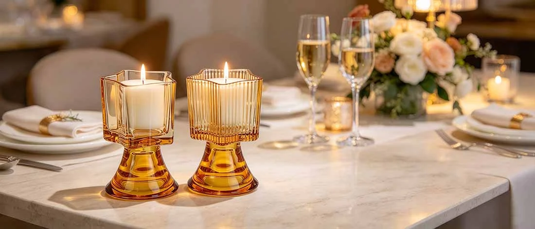 Amber Double-Use Tealight CandleHolders