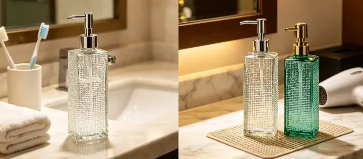 glass liquid soap dispenser