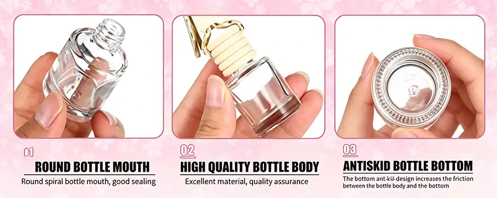 hanging car air freshener glass bottle