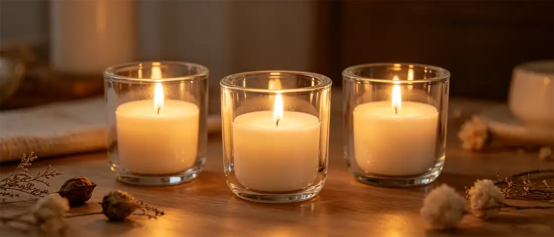 Clear Simple Glass Candle Holders