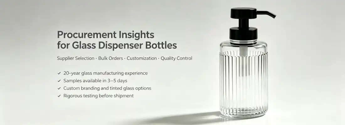 Ribbed Glass Dispenser Bottles