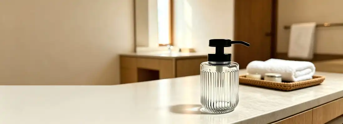 Ribbed Glass Dispenser Bottles