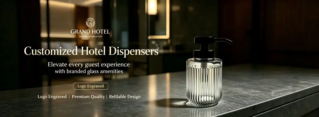 Ribbed Glass Dispenser Bottles