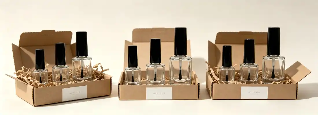 Round Shoulder Clear Glass Nail Polish Bottles