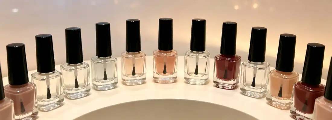 Round Shoulder Clear Glass Nail Polish Bottles