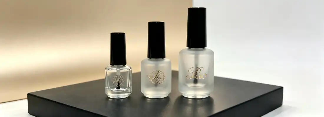 Round Shoulder Clear Glass Nail Polish Bottles