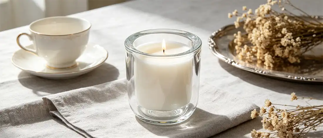 Clear Simple Glass Candle Holders