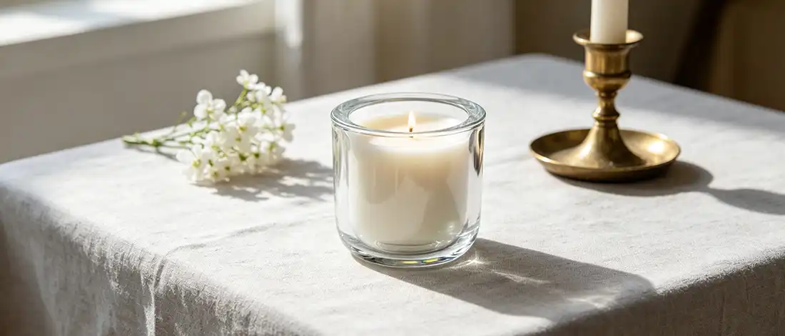 Clear Simple Glass Candle Holders