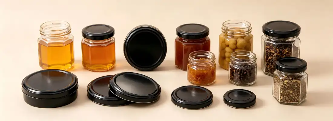 Multi-Size Black Metal Jar Lids