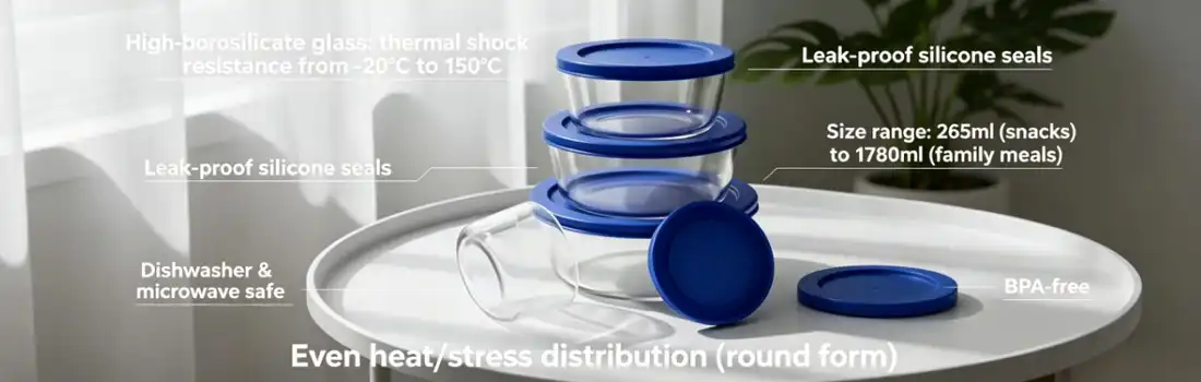 round glass lunch box