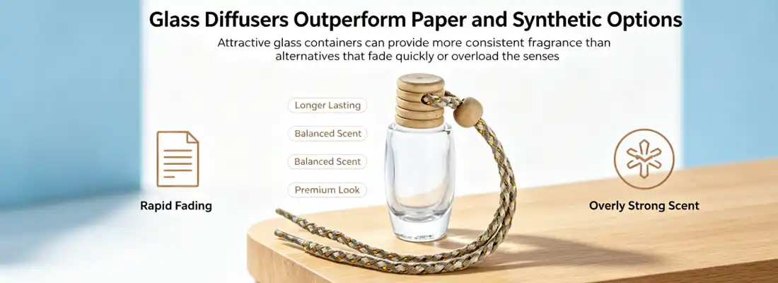 Hanging Car Air Freshener Glass Bottle
