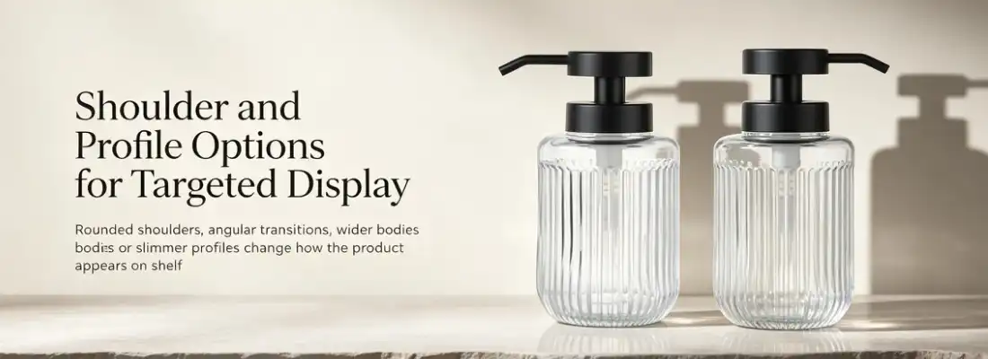 vertical ribbed glass dispenser bottle