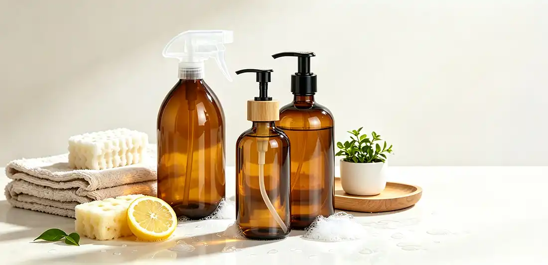 Amber Glass Hand Soap Dispenser