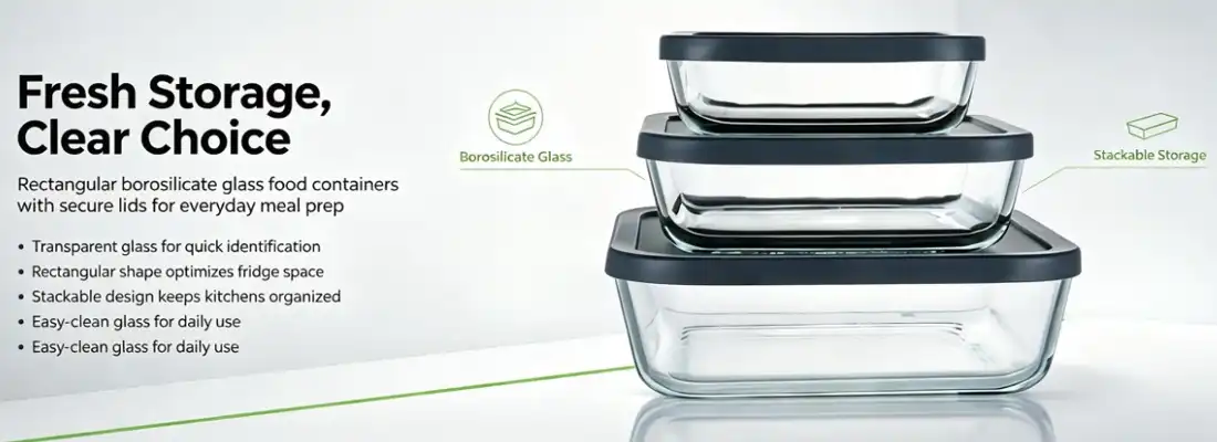 Rectangular Glass Lunch Box