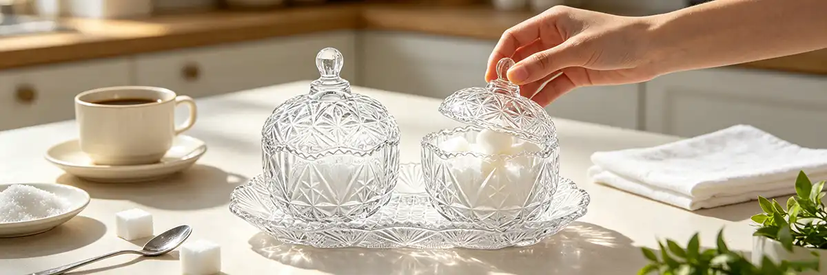 Clear Glass Sugar Bowl With Lid Clear Glass Sugar Bowl With Lid