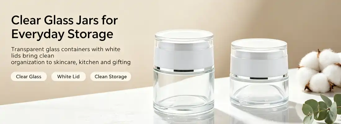 Clear Glass Cream Jars With Lids