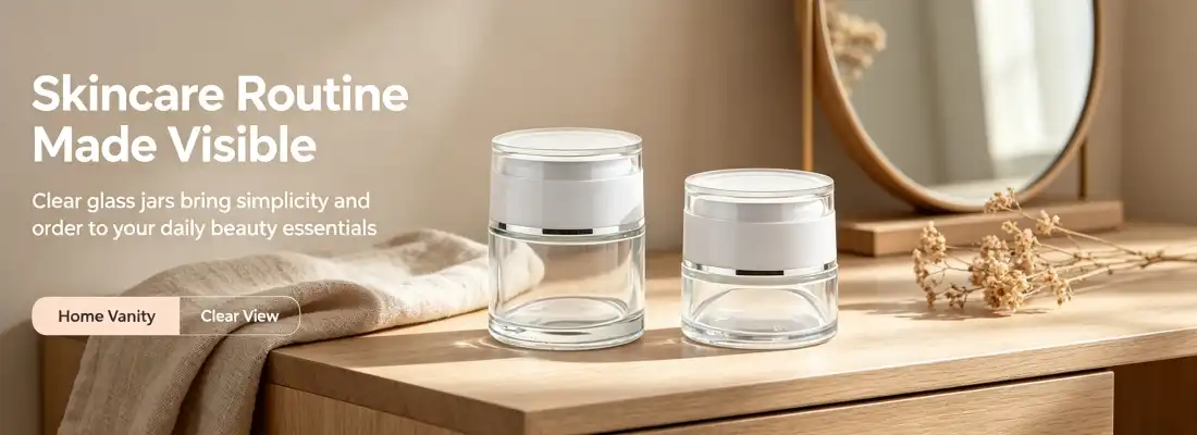 Clear Glass Cream Jars With Lids