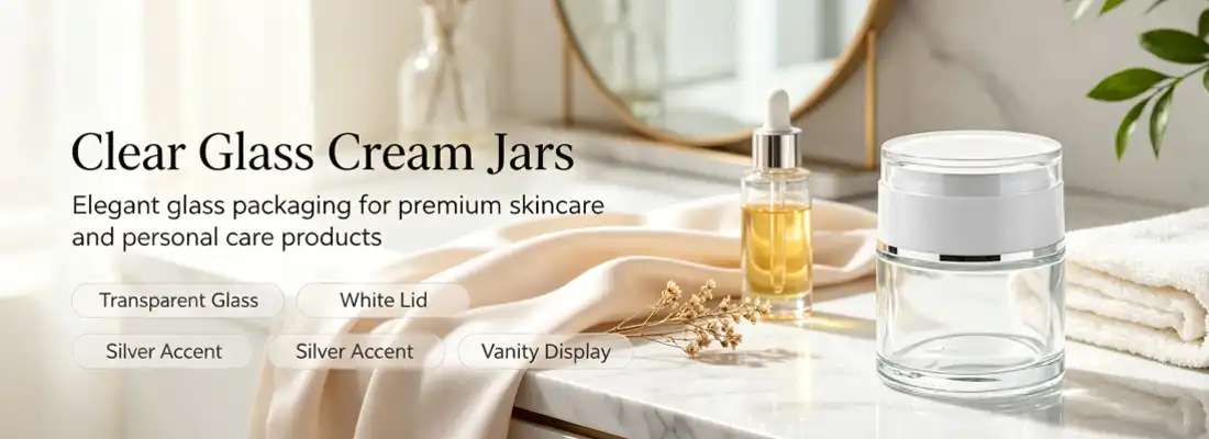 Clear Glass Cream Jars With Lids