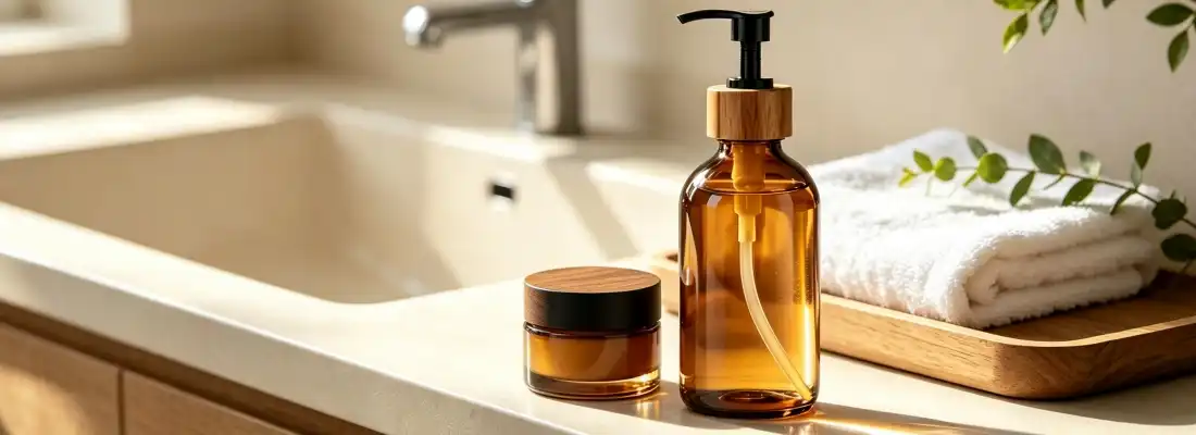 Amber Glass Hand Soap Dispenser