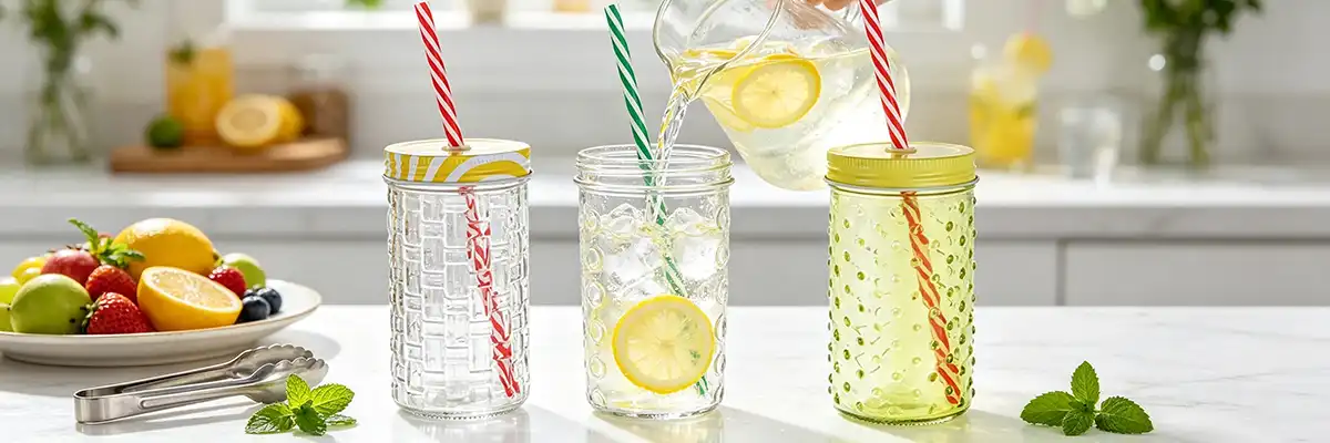 Wide Mouth Glass Drinking Bottle