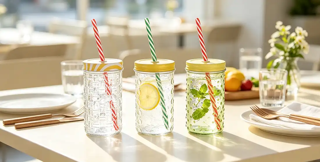 Wide Mouth Glass Drinking Bottle