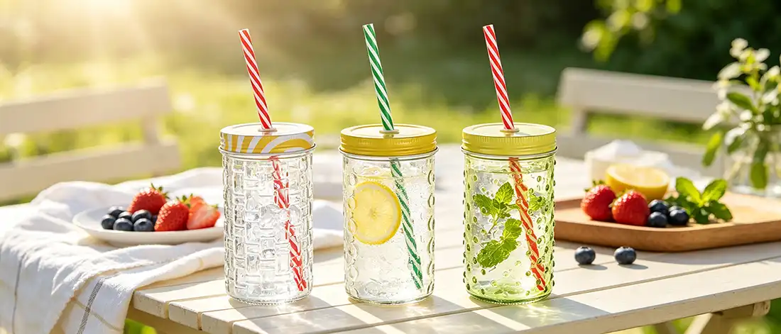Wide Mouth Glass Drinking Bottle
