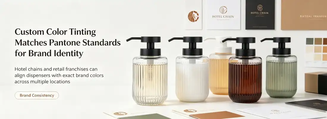 Vertical Ribbed Glass Dispenser Bottle With Black Pump