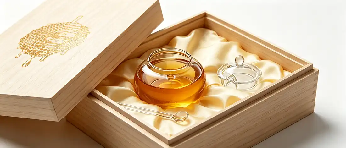 Glass Honey Jars with Glass Stirring Stick