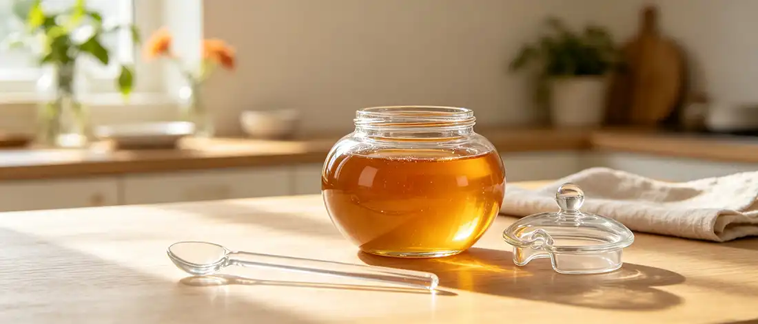 Glass Honey Jars with Glass Stirring Stick Glass Honey Jars with Glass Stirring Stick
