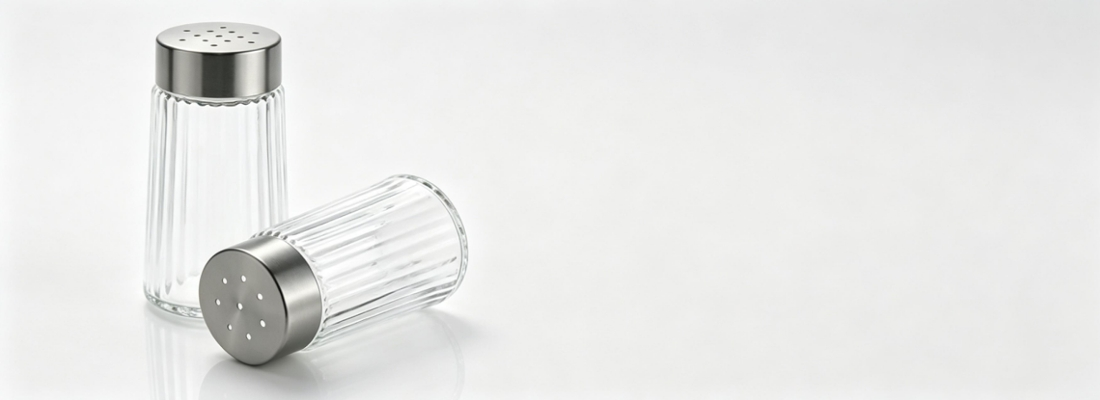 Vertical Striped Glass Salt and Pepper Shaker Set Vertical Striped Glass Salt and Pepper Shaker Set