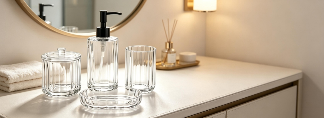 Glass Soap and Lotion Dispenser Set