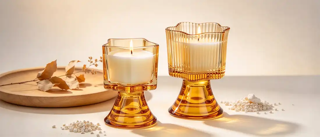 amber double-use tealight candle holders amber double-use tealight candle holders