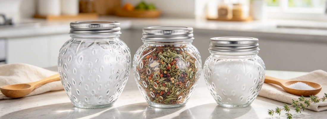 Lychee Texture Glass Jars With Lids