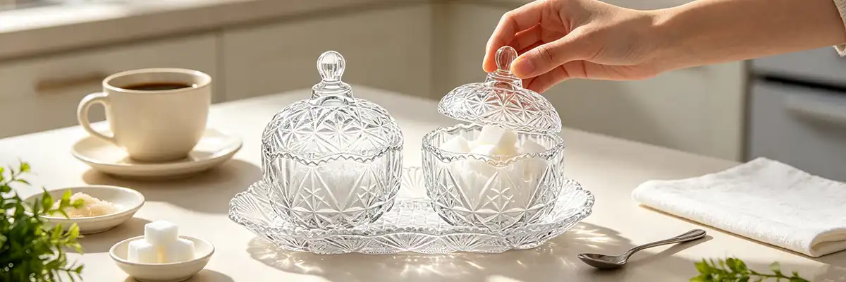 Clear Glass Sugar Bowl With Lid Clear Glass Sugar Bowl With Lid