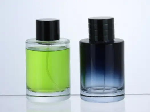 Cylinder Glass Perfume Bottle with Spray Pump and Lid for Wholesale and OEM Packaging