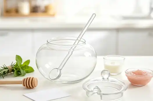 Gift ideas for honey lovers featuring glass jars and stirrers