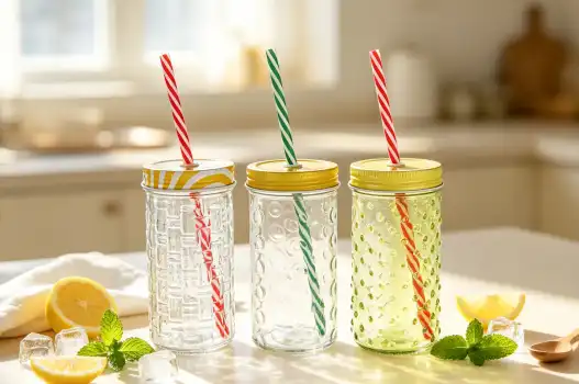 Wide mouth glass drinking bottles with antimicrobial coatings for safer daily use